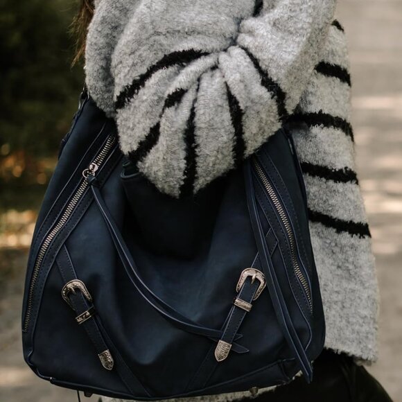 Wrangler Large Hobo Purses and Handbags for Women with Buckle and Fringe Zipper - Picture 2 of 8